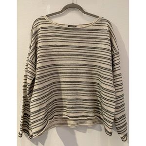Eileen Fisher Organic Cotton Wool Striped Sweater